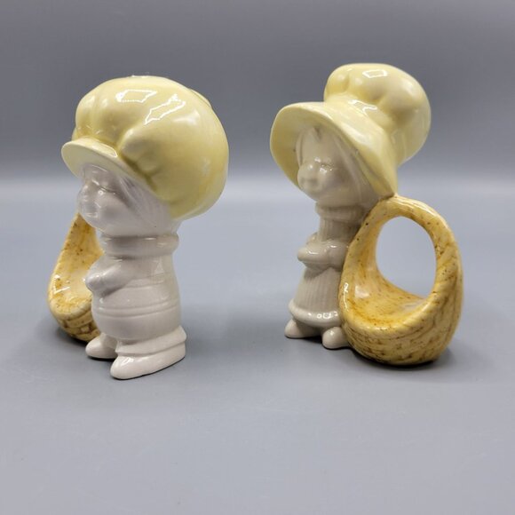 Vintage Porcelain Holly Hobbie Napkin Holders Ceramic Figurine Set Of 6 - Picture 5 of 10